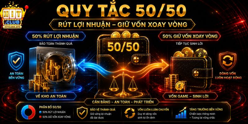Khuyến Mãi HITCLUB Áp dụng quy tắc quản lý vốn 50/50