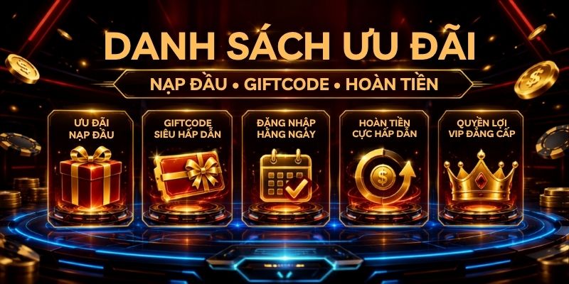 Khuyến Mãi HITCLUB Danh sách ưu đãi tại sân chơi HIT CLUB
