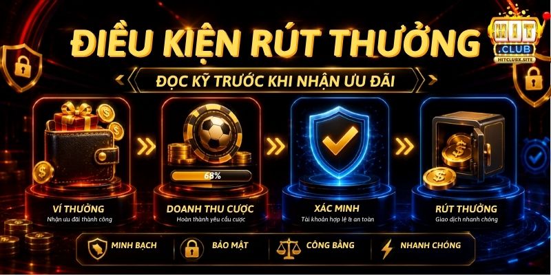 Khuyến Mãi HITCLUB Điều kiện rút tiền thưởng khuyến mãi HITCLUB