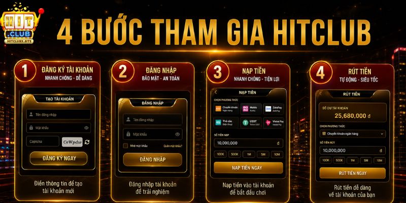 Hướng dẫn 4 bước trải nghiệm HITCLUB cho người mới